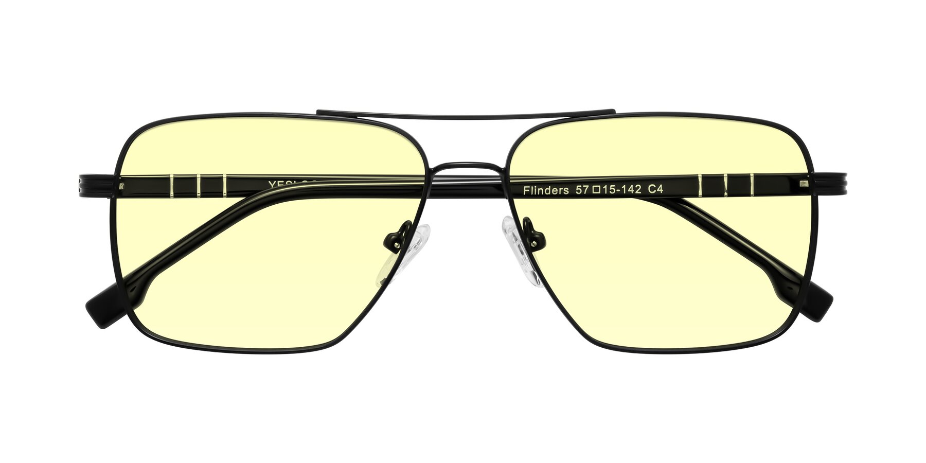 Folded Front of Flinders in Matte Black with Light Yellow Tinted Lenses