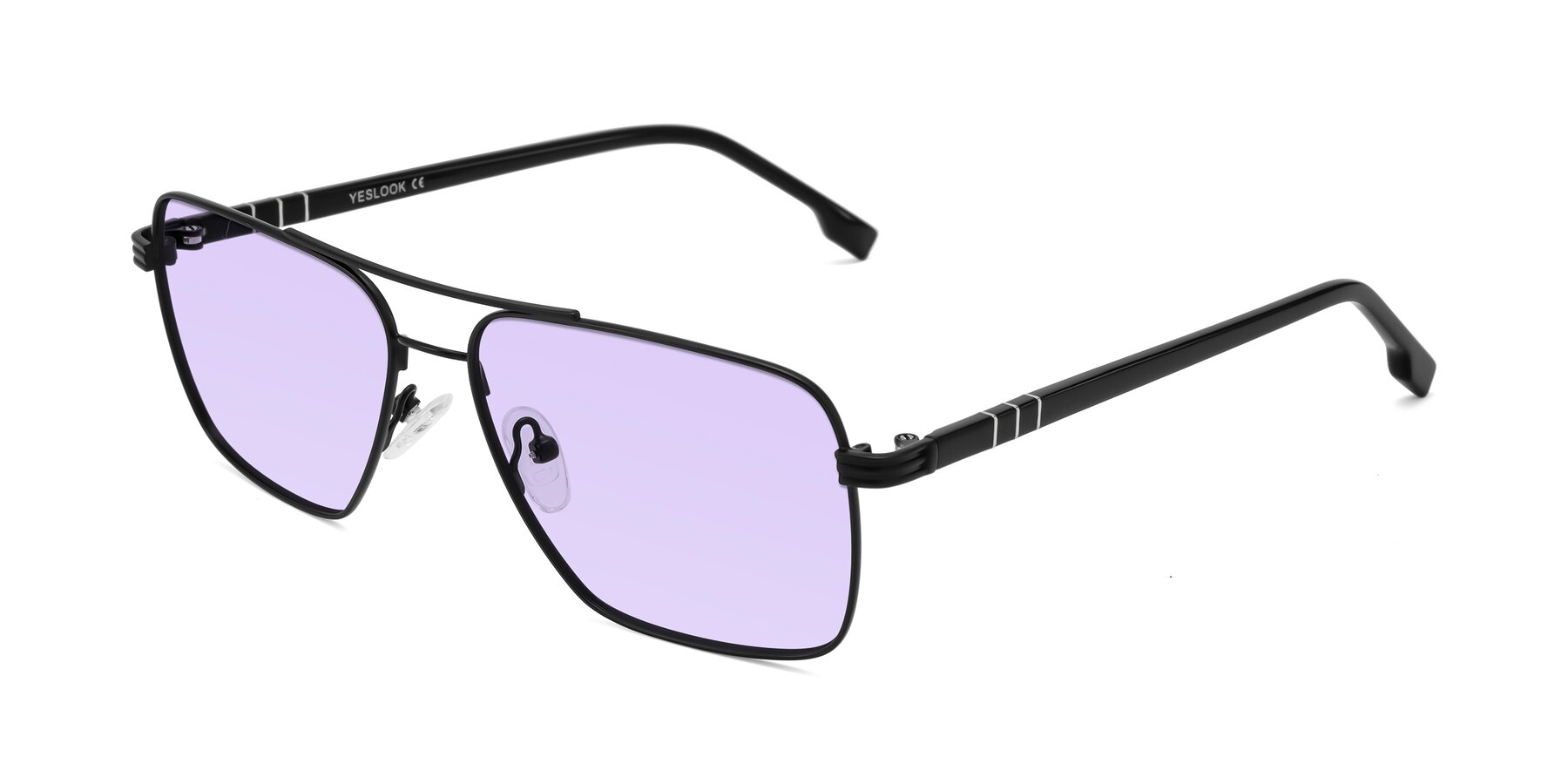 Angle of Flinders in Matte Black with Light Purple Tinted Lenses