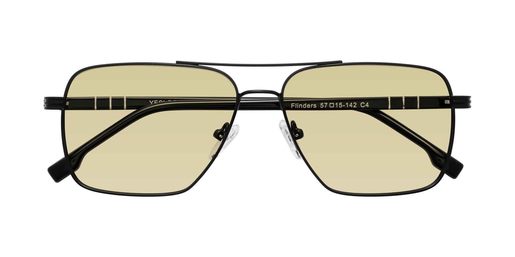 Folded Front of Flinders in Matte Black with Light Champagne Tinted Lenses