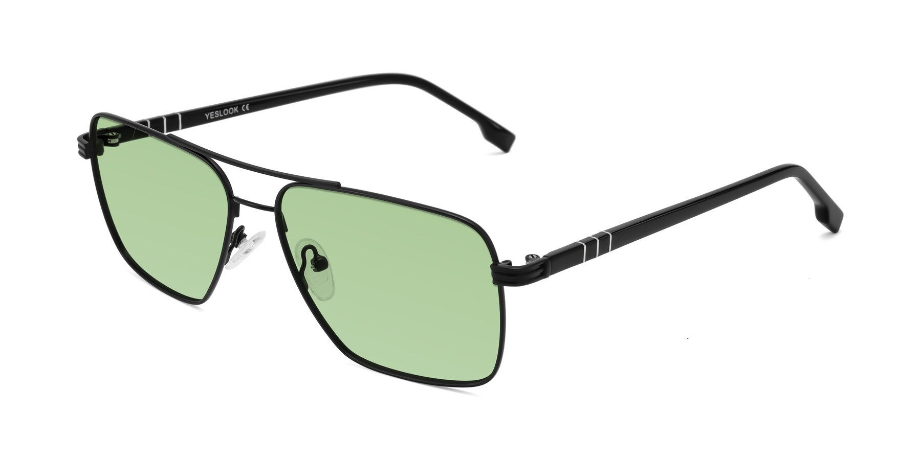 Angle of Flinders in Matte Black with Medium Green Tinted Lenses