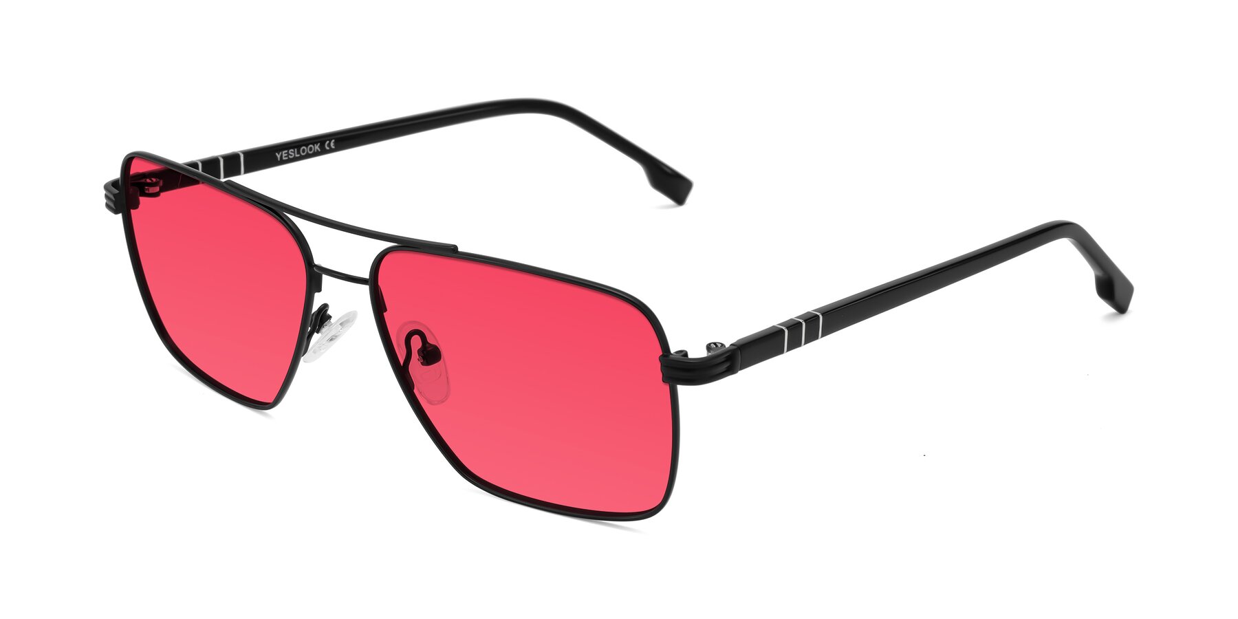 Angle of Flinders in Matte Black with Red Tinted Lenses