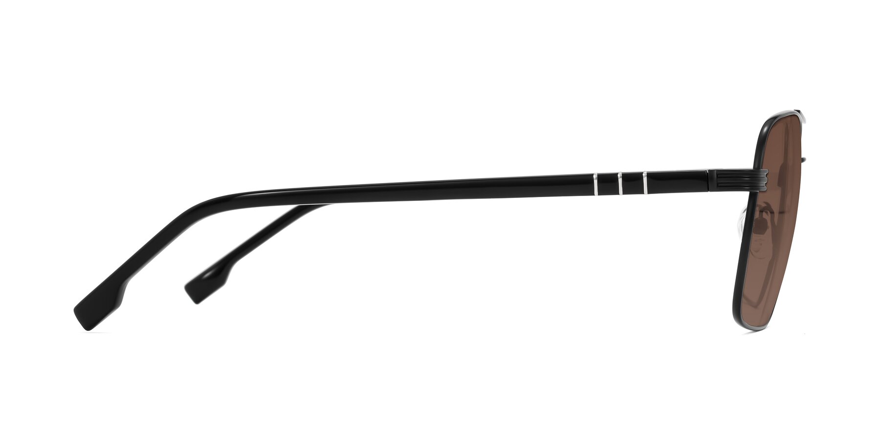 Side of Flinders in Matte Black with Brown Tinted Lenses