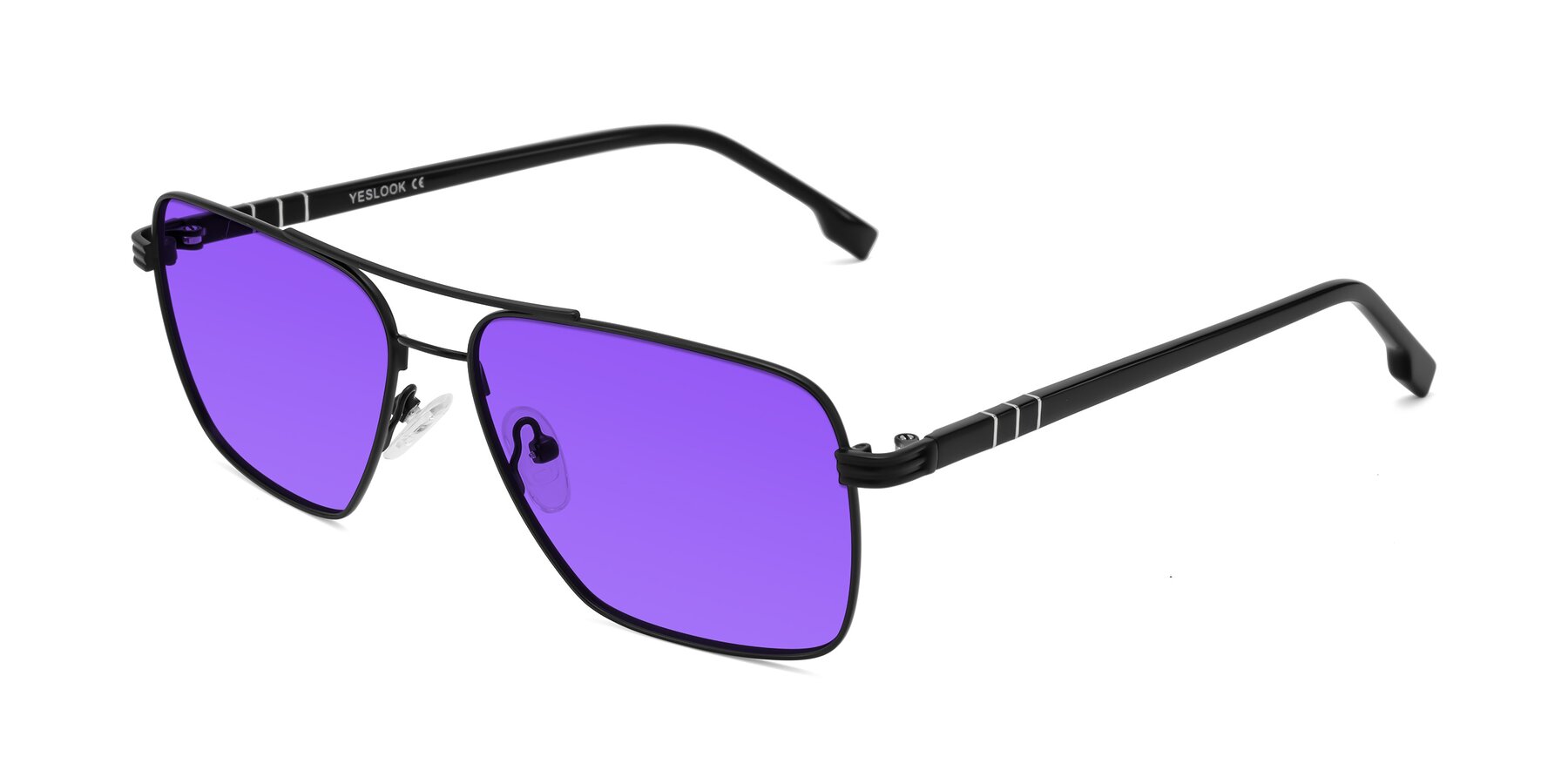 Angle of Flinders in Matte Black with Purple Tinted Lenses