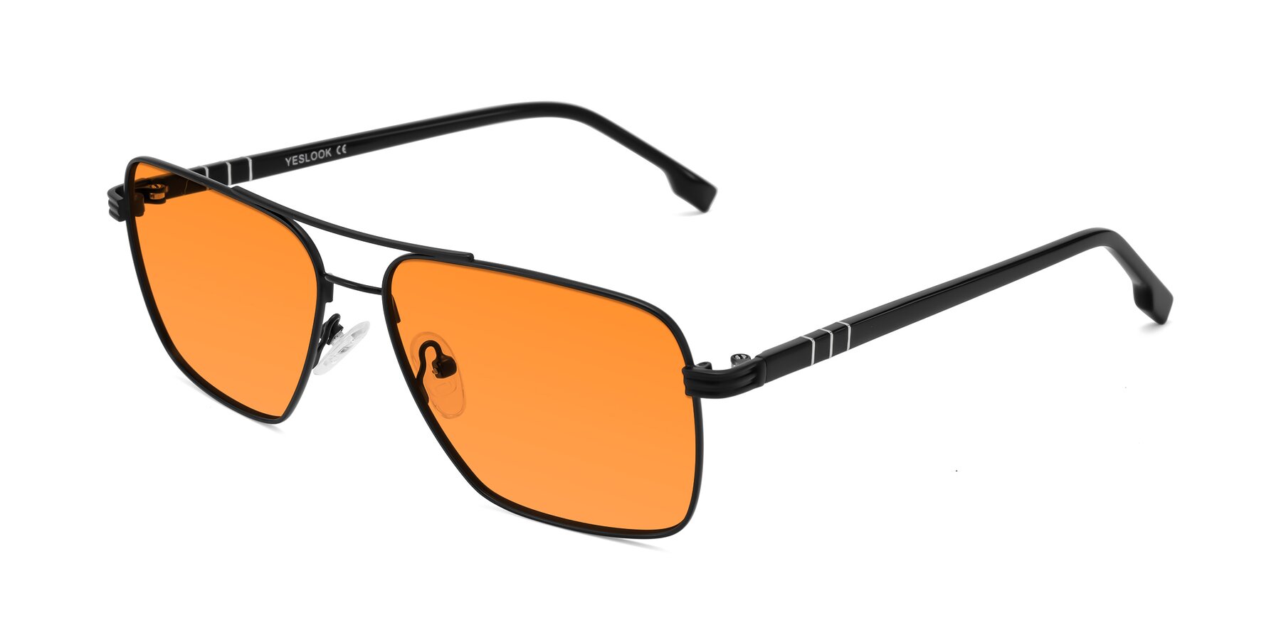 Angle of Flinders in Matte Black with Orange Tinted Lenses