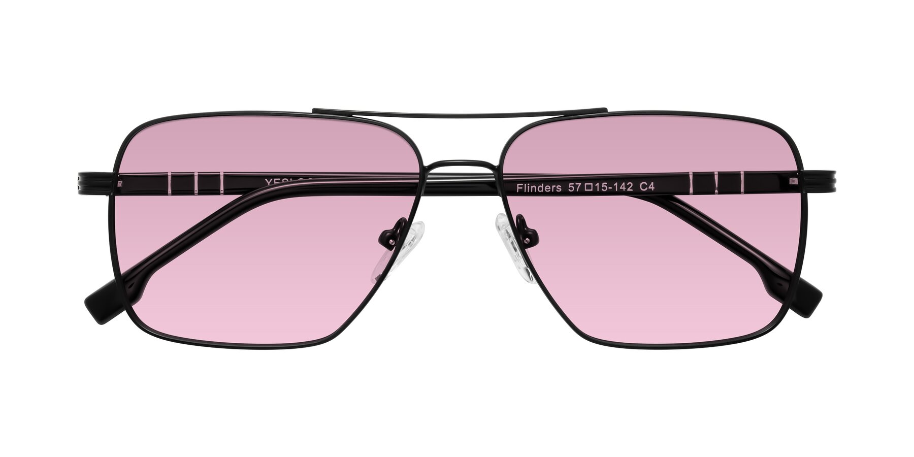 Folded Front of Flinders in Matte Black with Light Wine Tinted Lenses