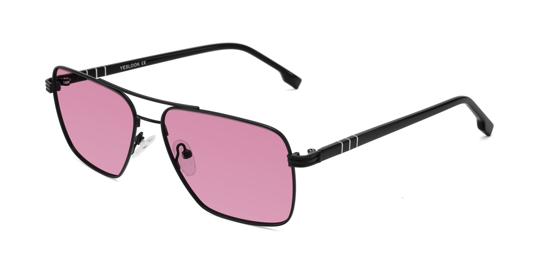 Angle of Flinders in Matte Black with Medium Wine Tinted Lenses