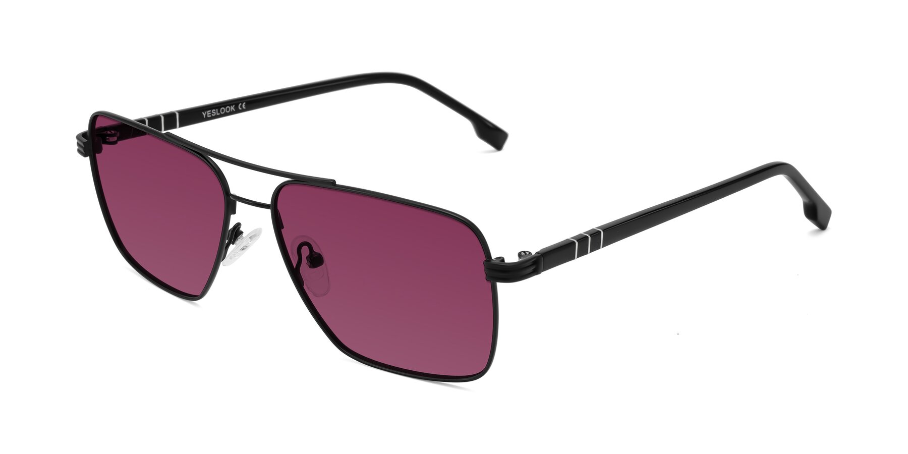 Angle of Flinders in Matte Black with Wine Tinted Lenses
