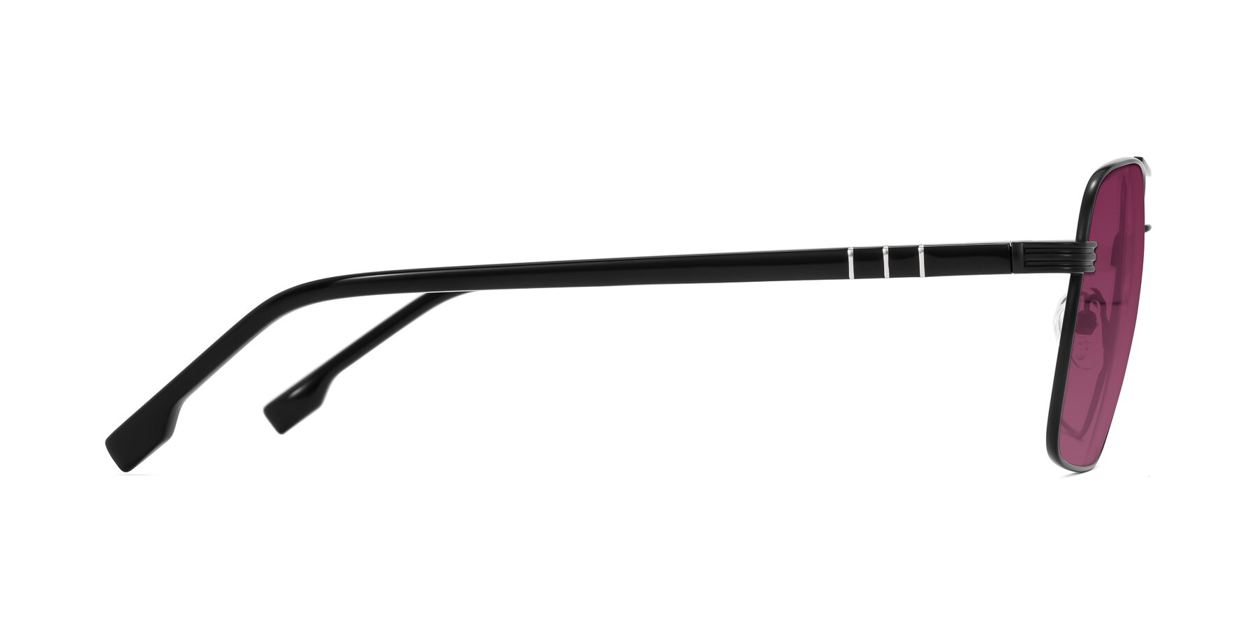 Side of Flinders in Matte Black with Wine Tinted Lenses