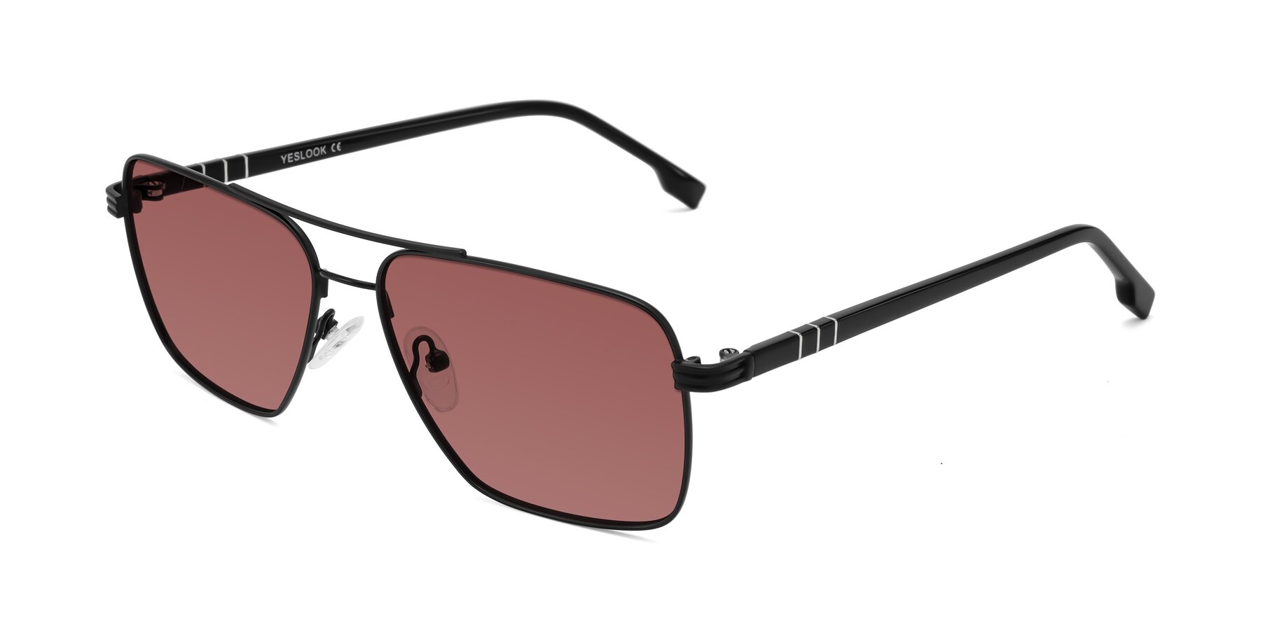 Angle of Flinders in Matte Black with Garnet Tinted Lenses