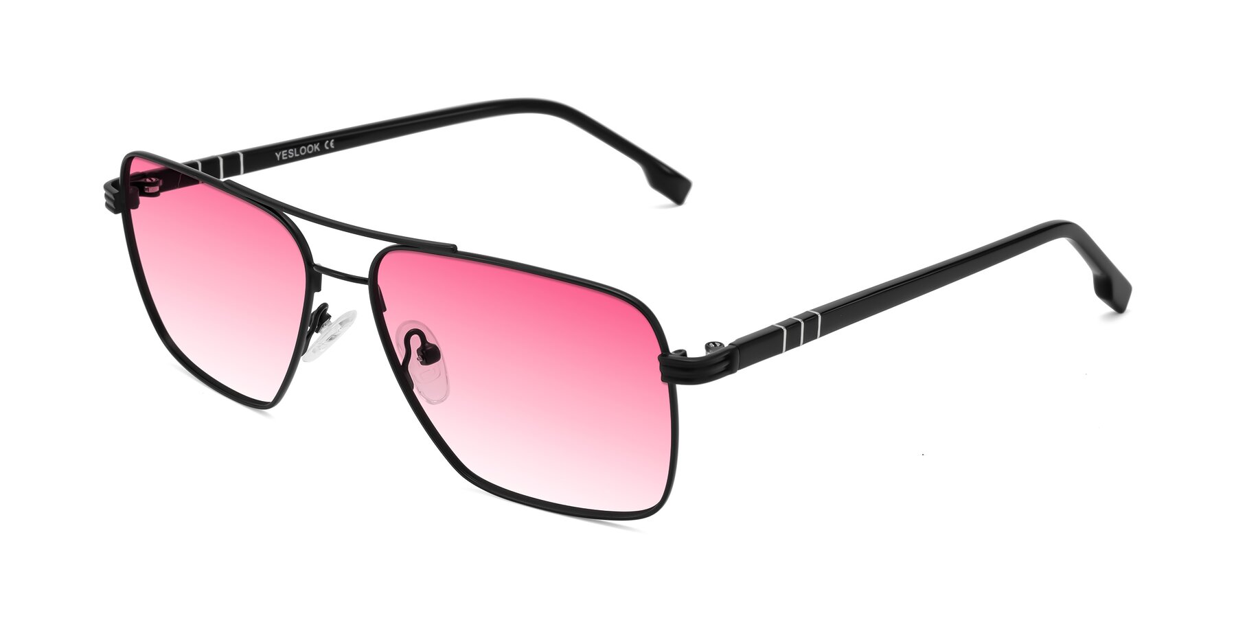 Angle of Flinders in Matte Black with Pink Gradient Lenses