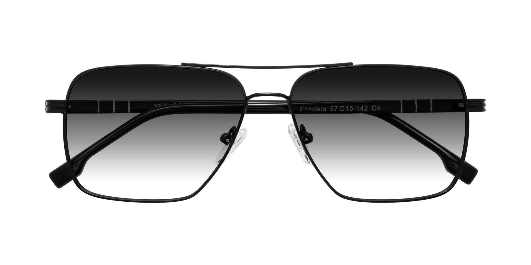 Folded Front of Flinders in Matte Black with Gray Gradient Lenses