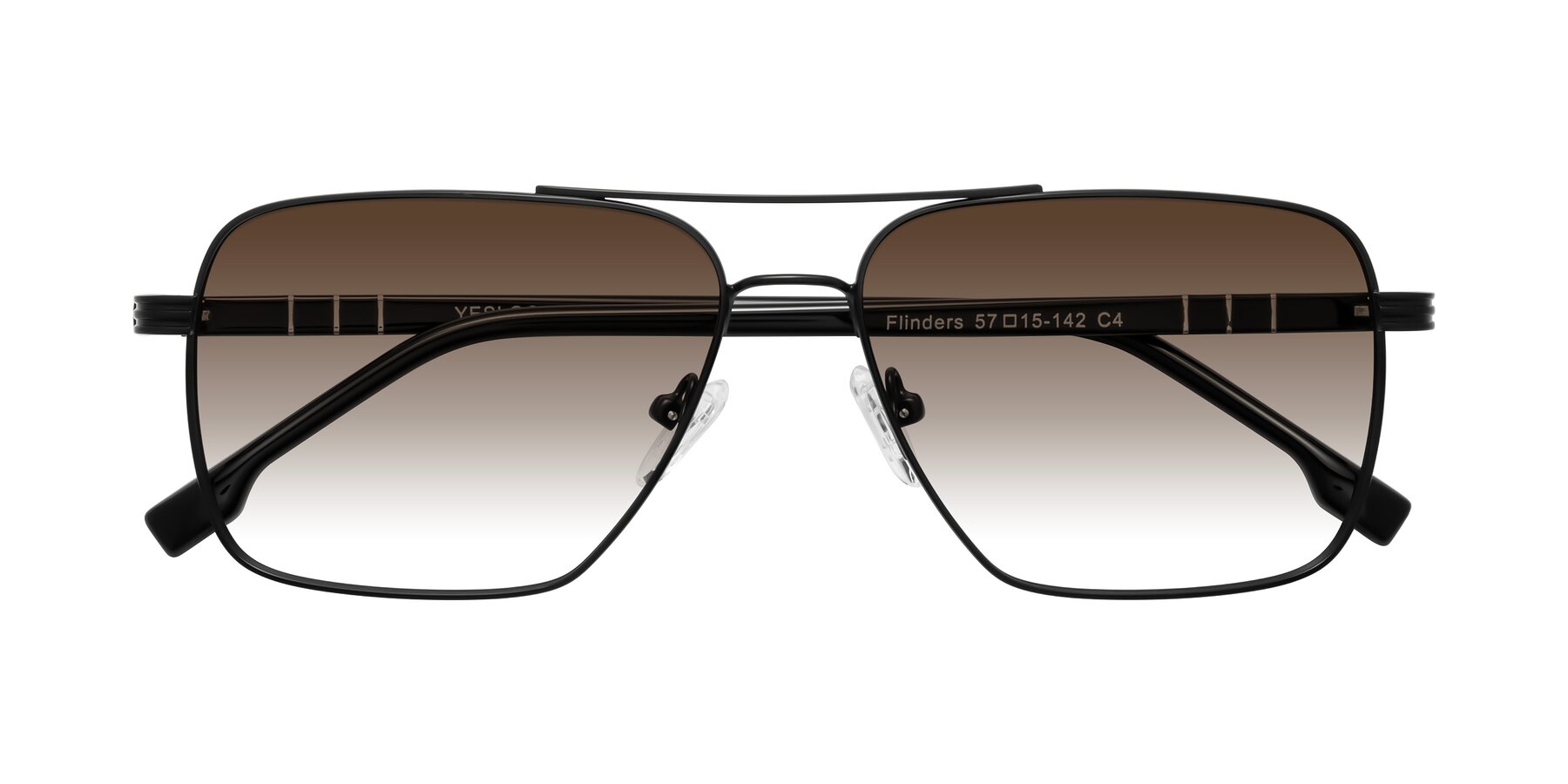 Folded Front of Flinders in Matte Black with Brown Gradient Lenses