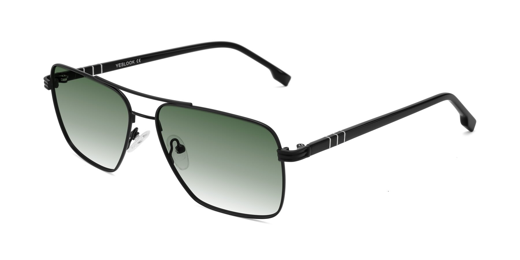 Angle of Flinders in Matte Black with Green Gradient Lenses