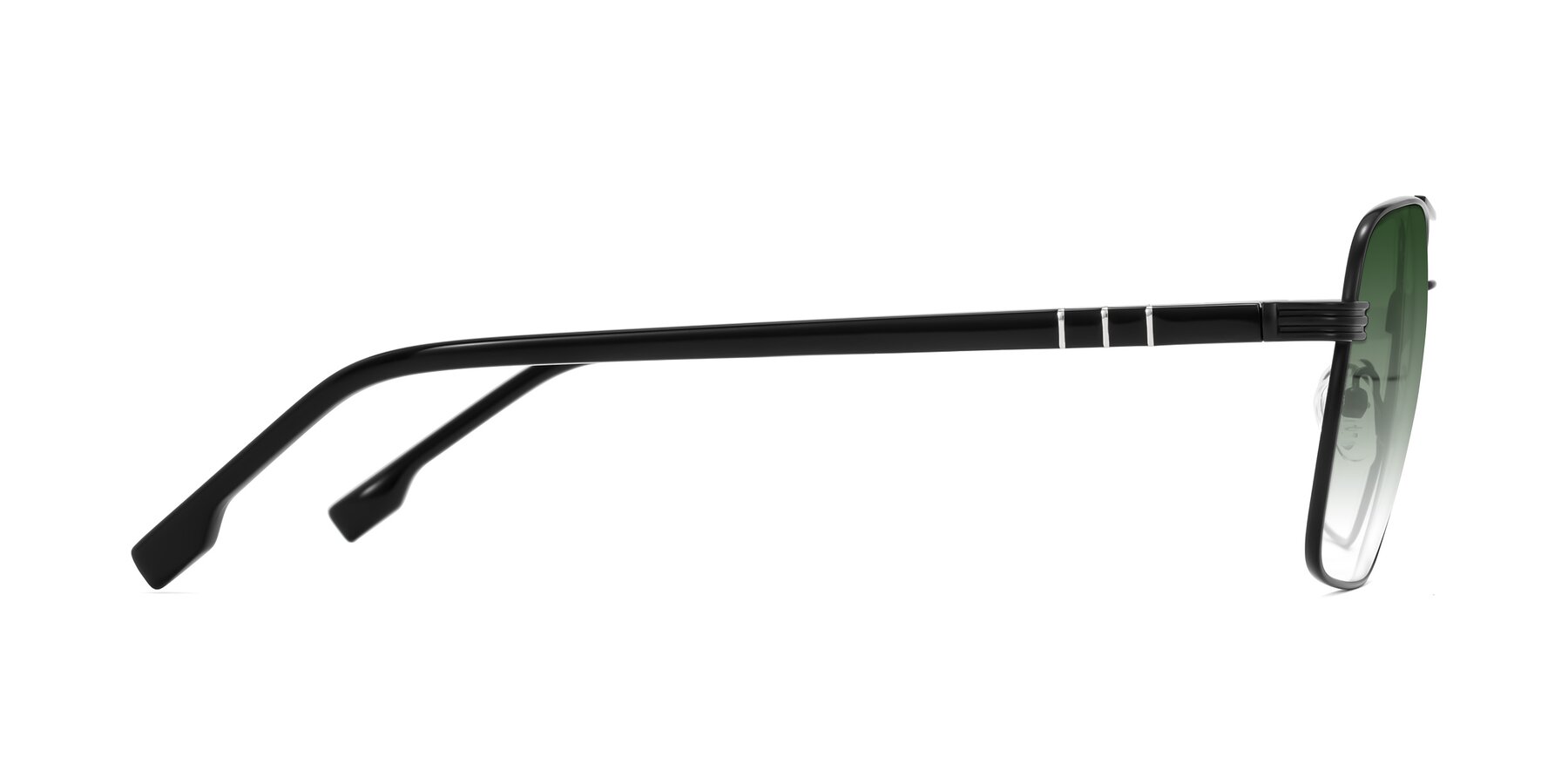 Side of Flinders in Matte Black with Green Gradient Lenses
