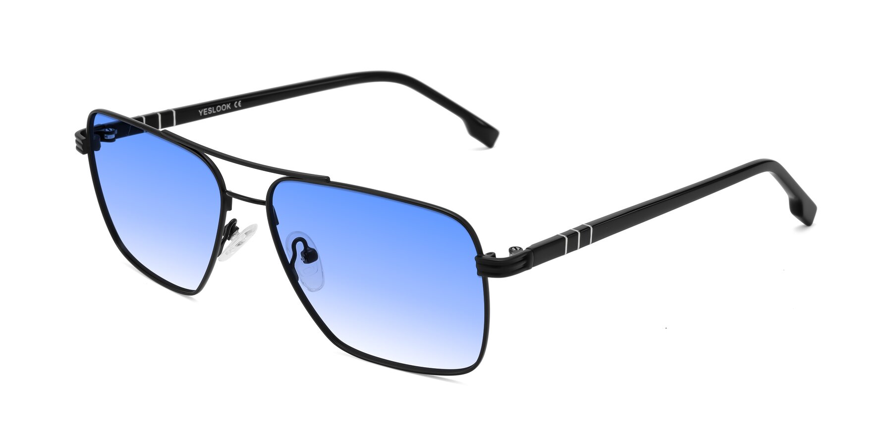 Angle of Flinders in Matte Black with Blue Gradient Lenses