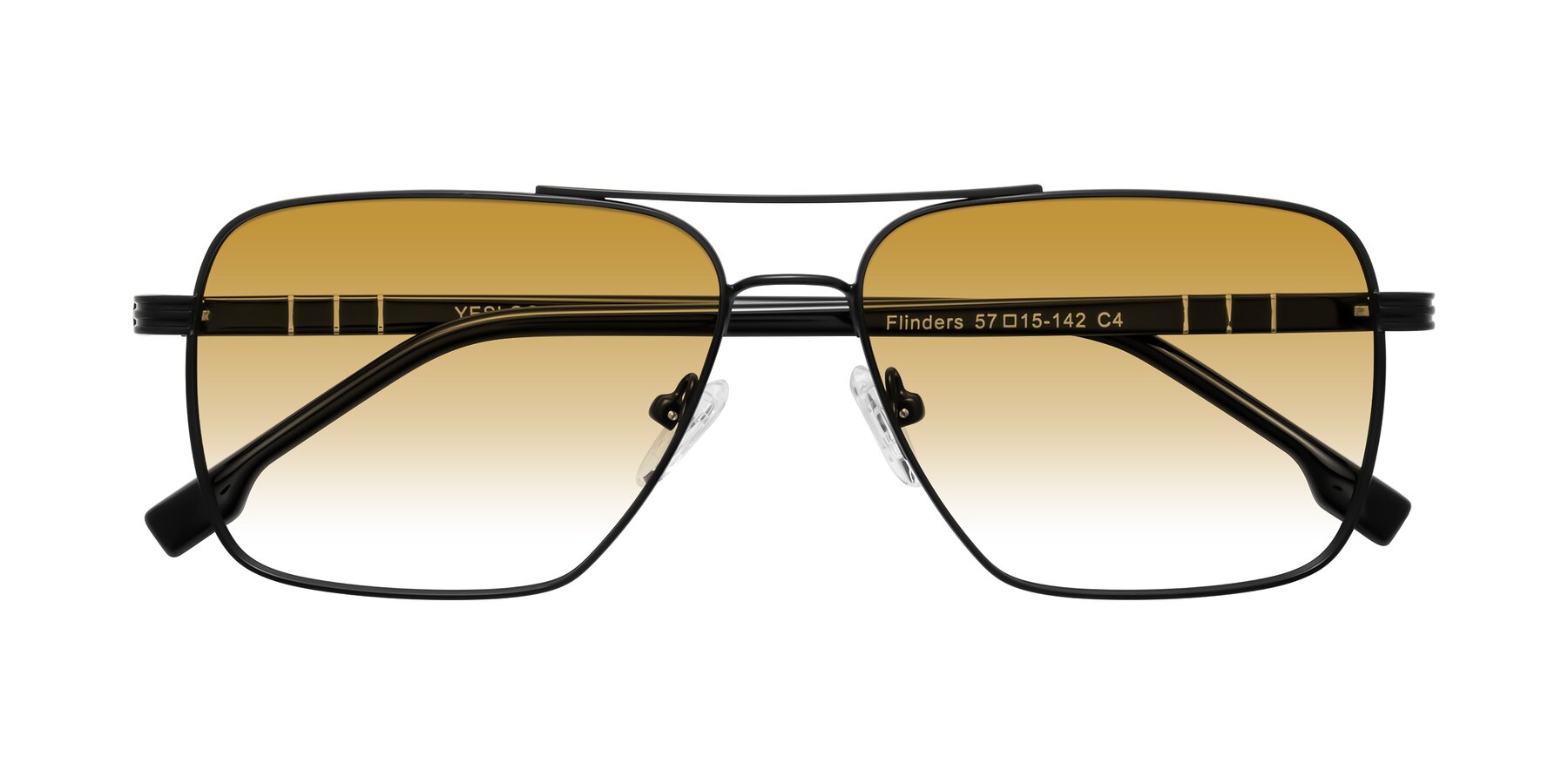 Folded Front of Flinders in Matte Black with Champagne Gradient Lenses