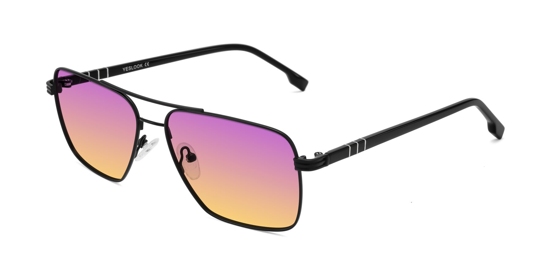 Angle of Flinders in Matte Black with Purple / Yellow Gradient Lenses