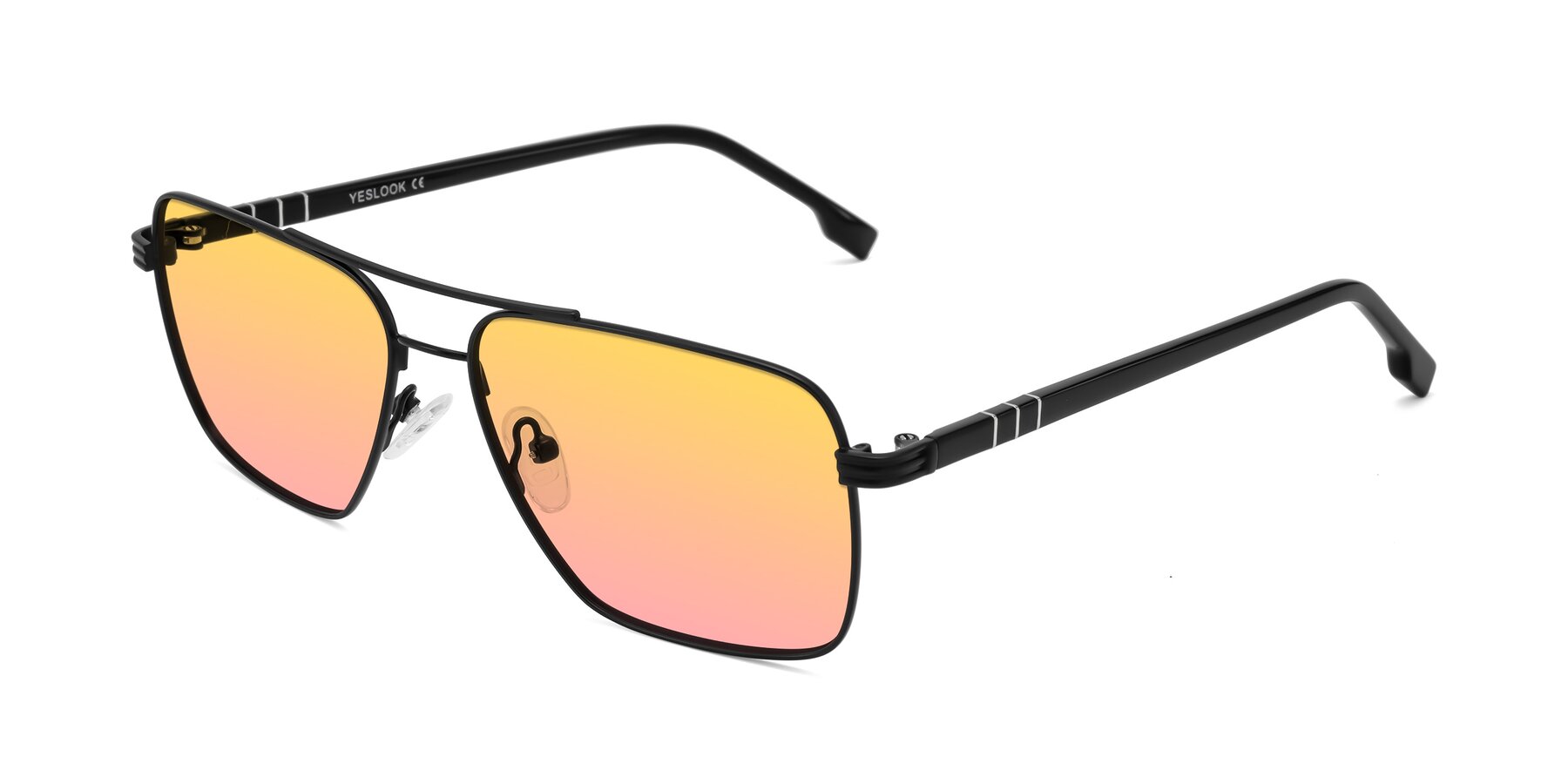 Angle of Flinders in Matte Black with Yellow / Pink Gradient Lenses