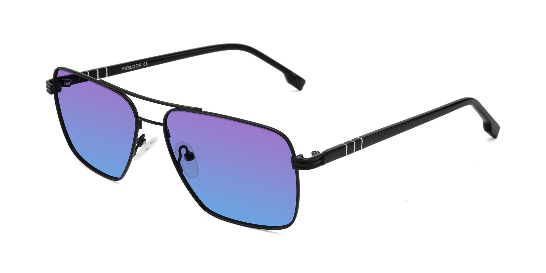 Angle of Flinders in Matte Black with Purple / Blue Gradient Lenses