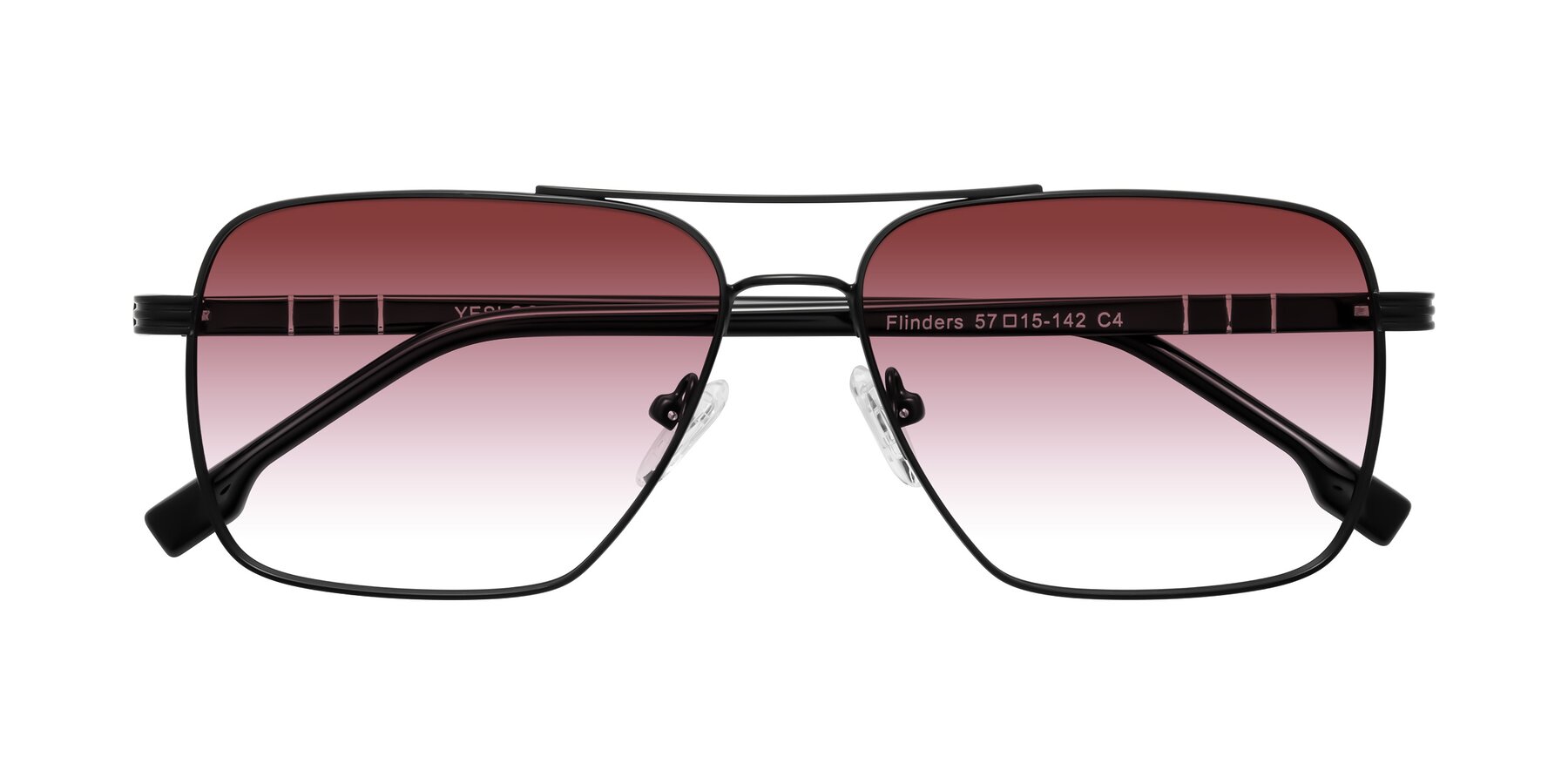 Folded Front of Flinders in Matte Black with Garnet Gradient Lenses