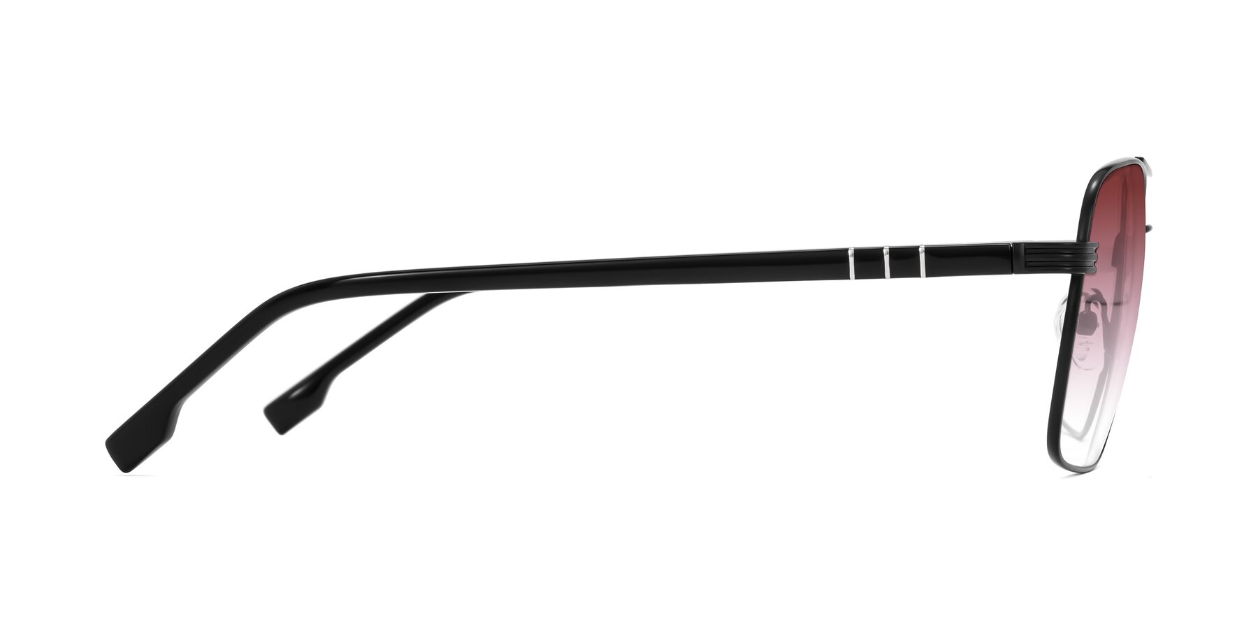 Side of Flinders in Matte Black with Garnet Gradient Lenses