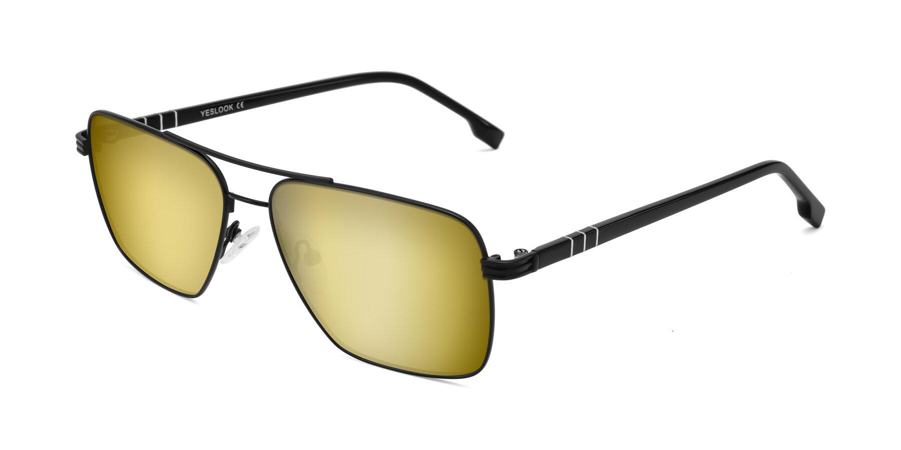 Angle of Flinders in Matte Black with Gold Mirrored Lenses