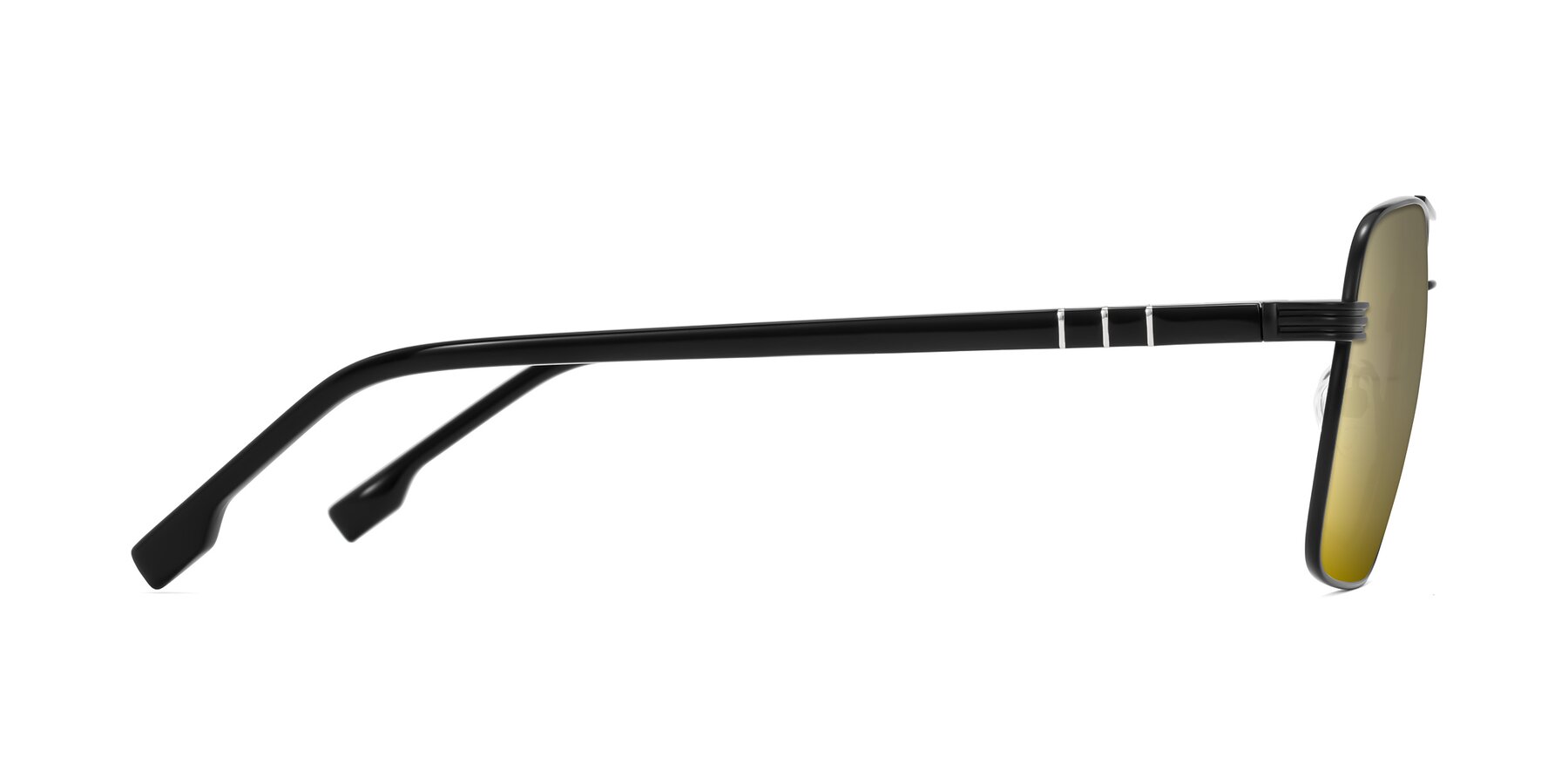 Side of Flinders in Matte Black with Gold Mirrored Lenses