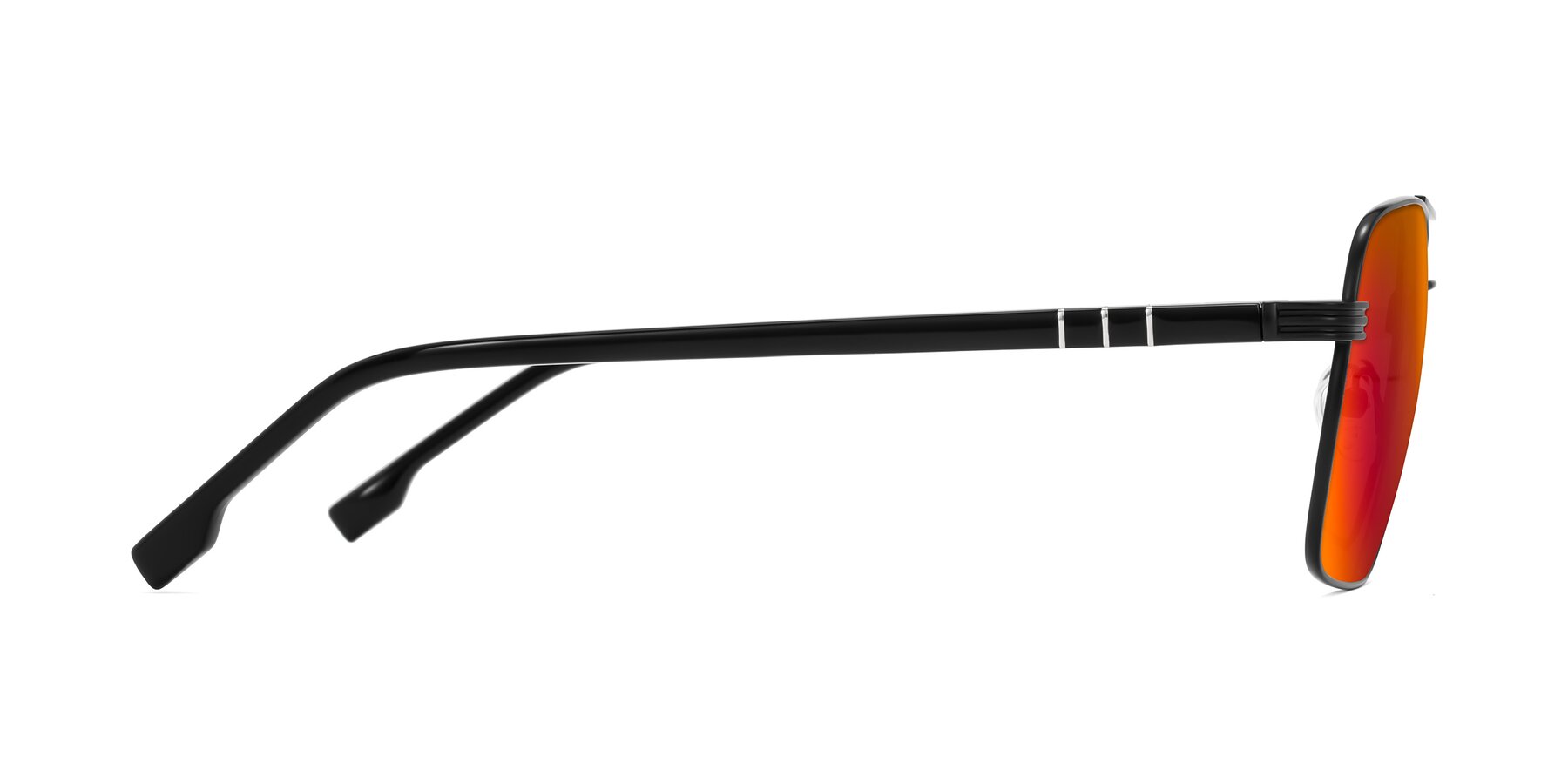 Side of Flinders in Matte Black with Red Gold Mirrored Lenses