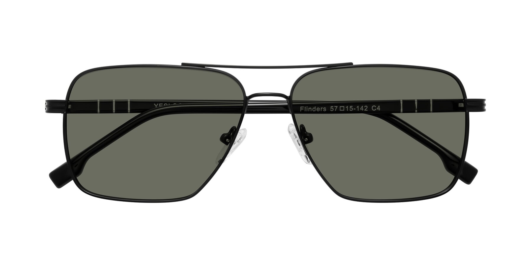 Folded Front of Flinders in Matte Black with Gray Polarized Lenses
