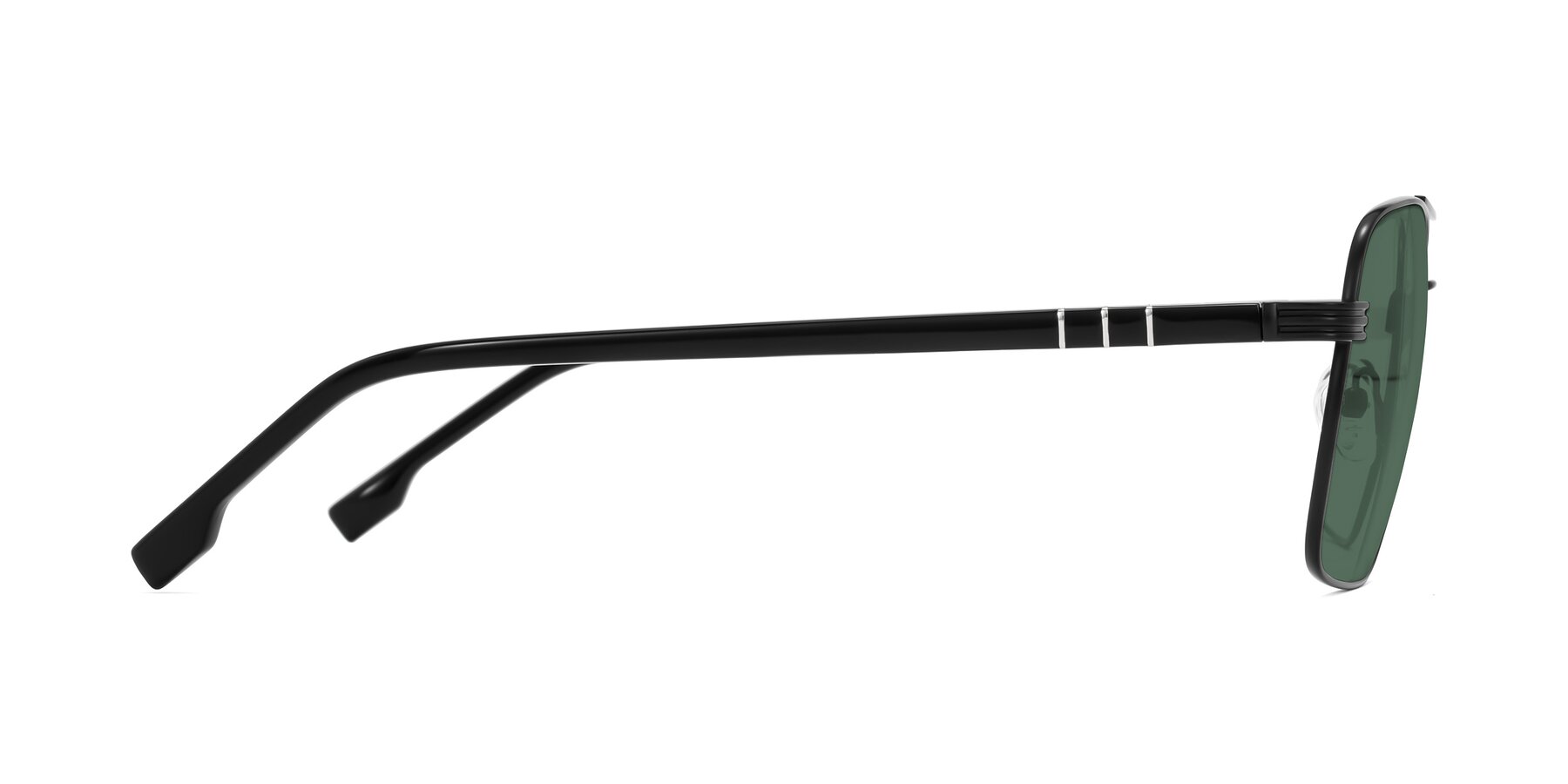 Side of Flinders in Matte Black with Green Polarized Lenses