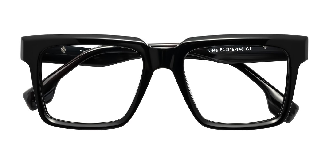 Kieta - Black/Gray Brown Striped Eyeglasses