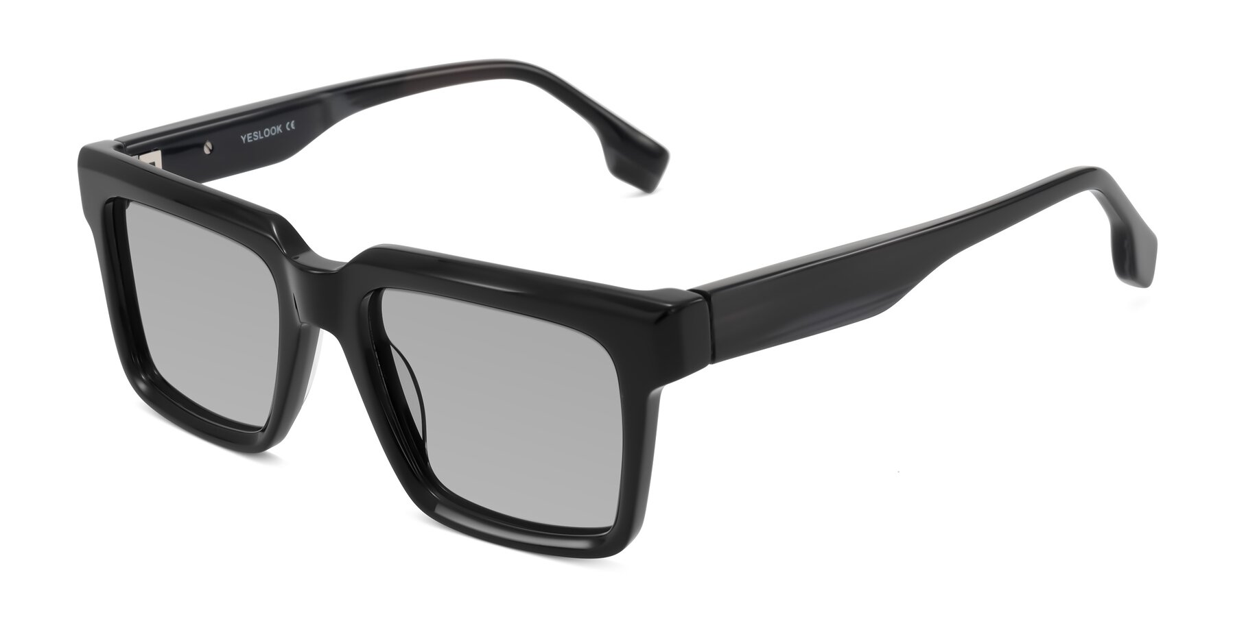 Angle of Kieta in Black/Gray Brown Striped with Light Gray Tinted Lenses
