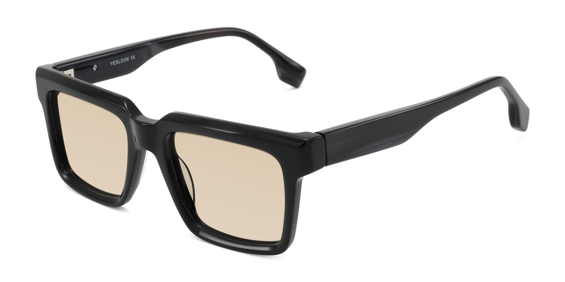 Angle of Kieta in Black/Gray Brown Striped with Light Brown Tinted Lenses