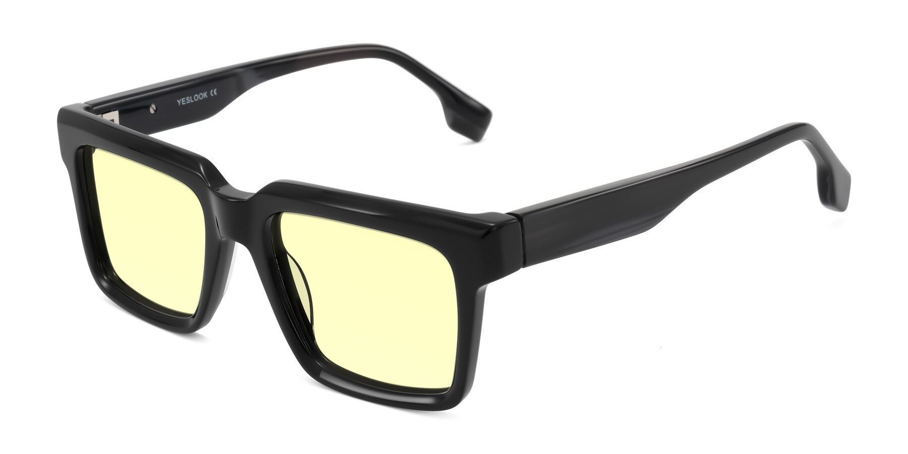Angle of Kieta in Black/Gray Brown Striped with Light Yellow Tinted Lenses