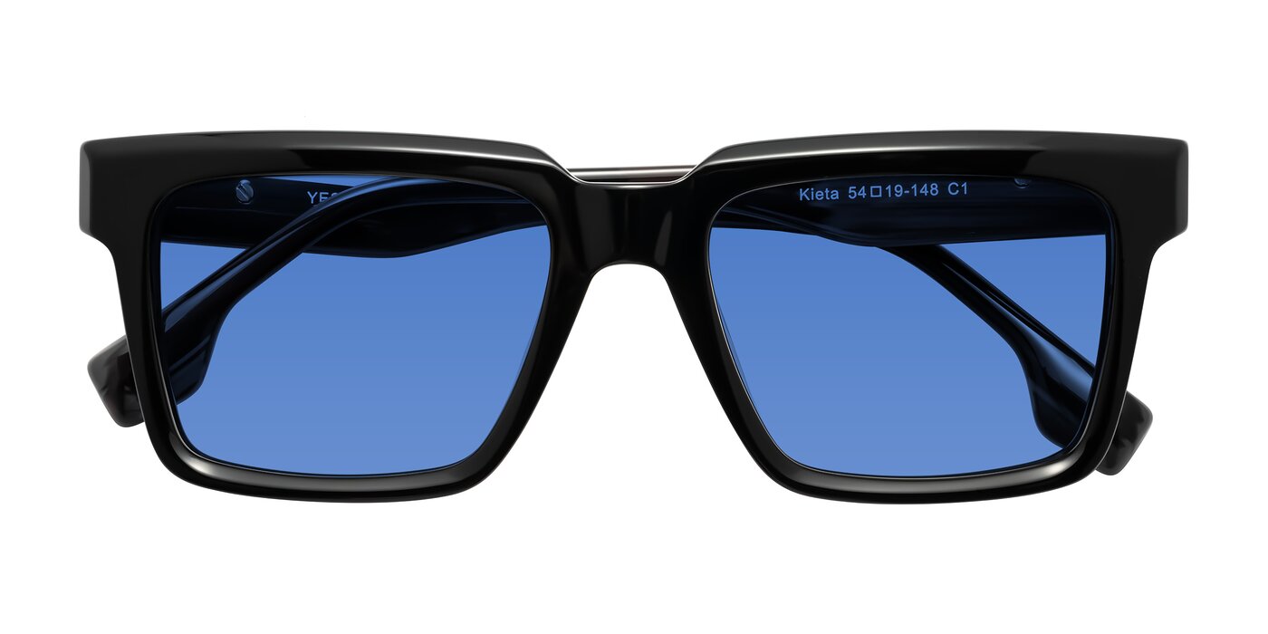 Kieta - Black/Gray Brown Striped Tinted Sunglasses