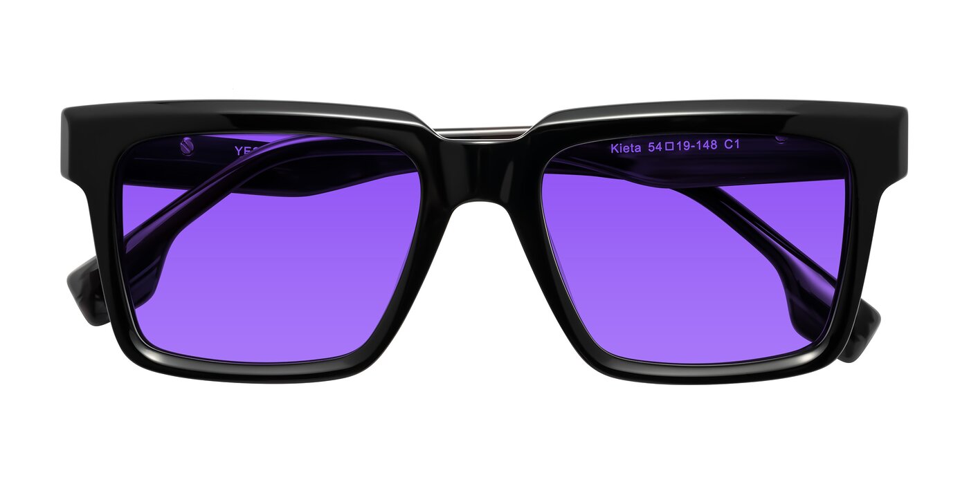 Kieta - Black/Gray Brown Striped Tinted Sunglasses