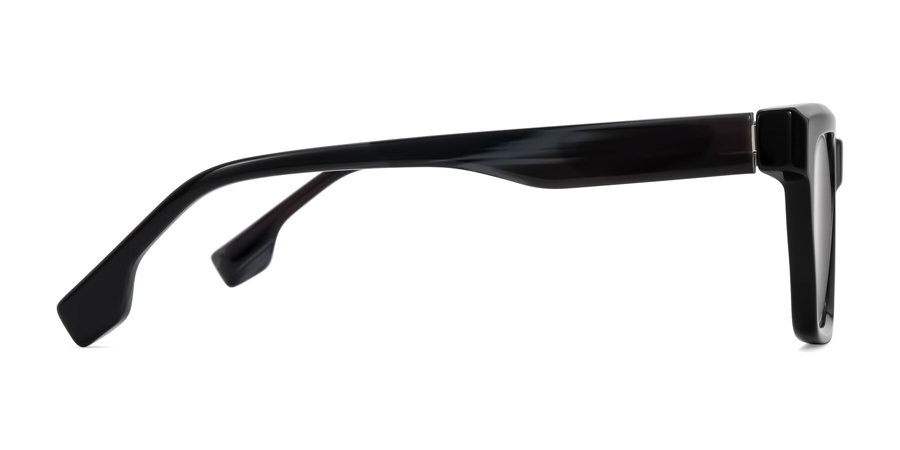 Side of Kieta in Black/Gray Brown Striped with Silver Mirrored Lenses