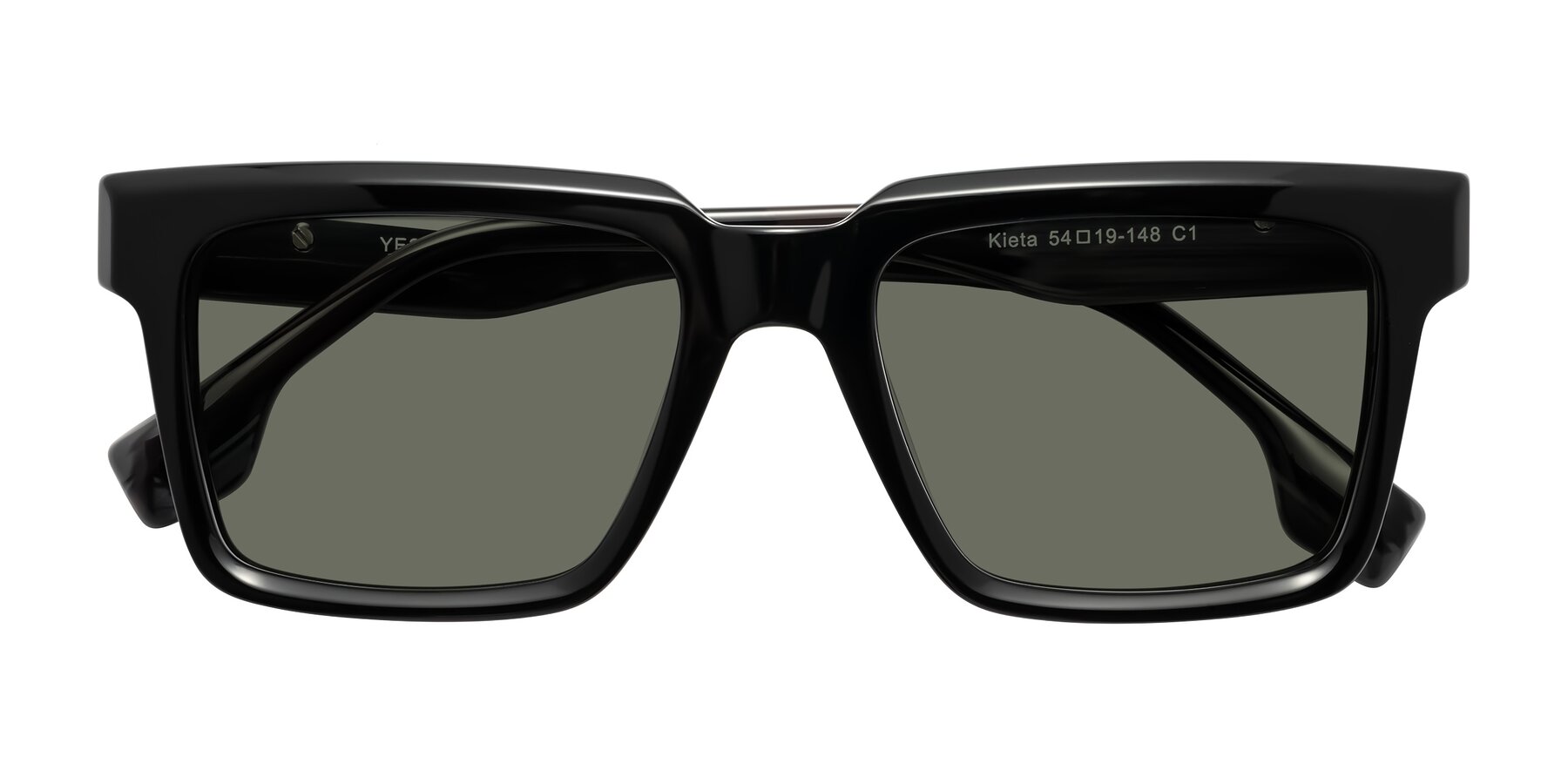 Folded Front of Kieta in Black/Gray Brown Striped with Gray Polarized Lenses