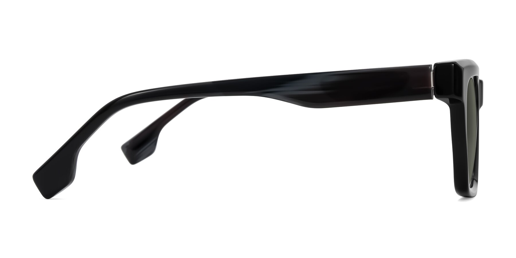 Side of Kieta in Black/Gray Brown Striped with Gray Polarized Lenses