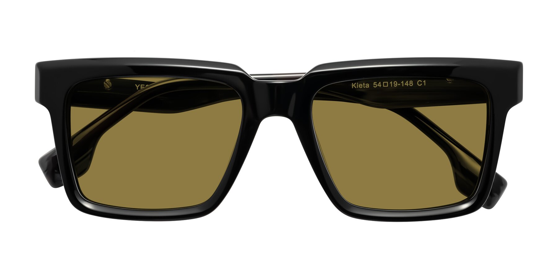 Folded Front of Kieta in Black/Gray Brown Striped with Brown Polarized Lenses