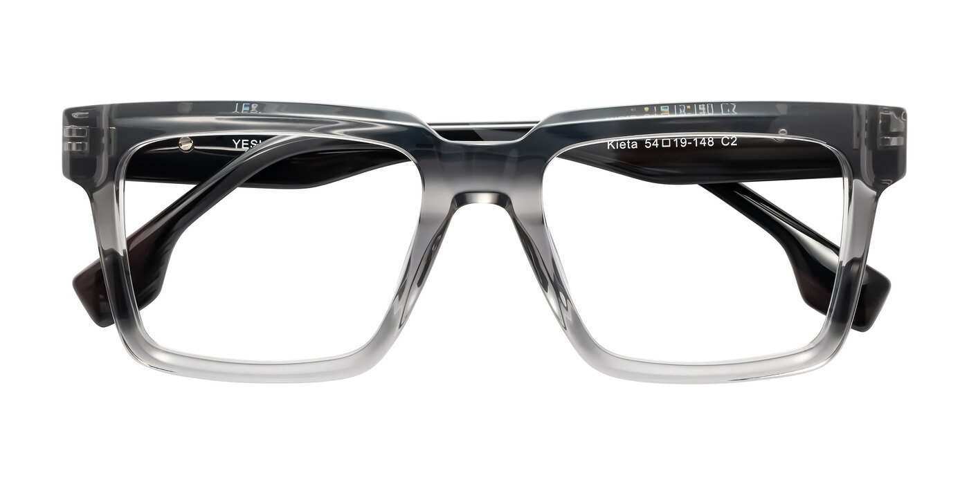 Kieta - Transparent Gray/Gray Brown Striped Eyeglasses