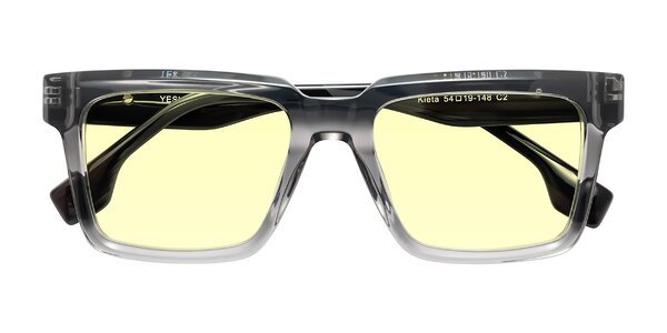 Front of Kieta in Transparent Gray/Gray Brown Striped