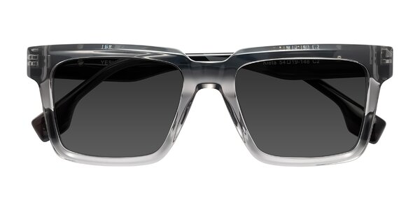 Front of Kieta in Transparent Gray/Gray Brown Striped