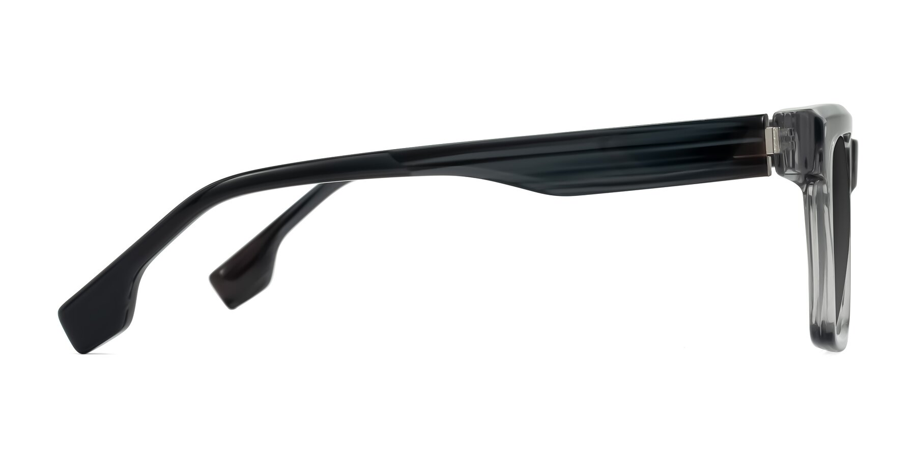 Side of Kieta in Transparent Gray/Gray Brown Striped with Gray Tinted Lenses