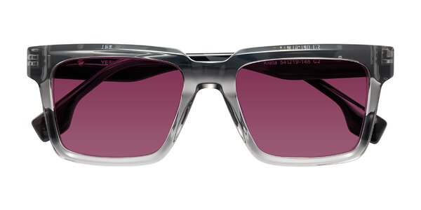 Front of Kieta in Transparent Gray/Gray Brown Striped