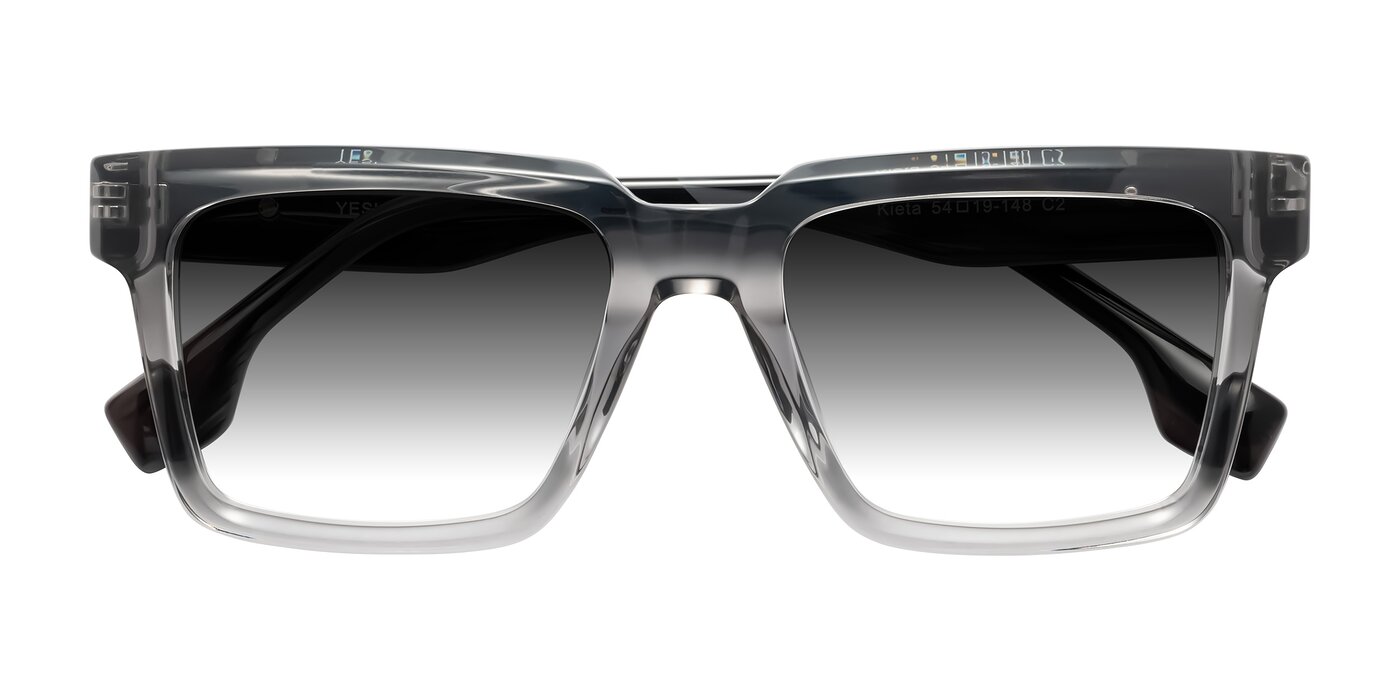 Kieta - Transparent Gray/Gray Brown Striped Gradient Sunglasses