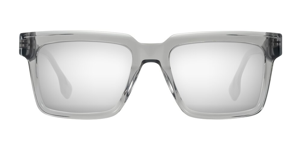 Kieta - Transparent Gray/Gray Brown Striped Flash Mirrored Sunglasses
