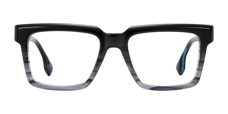 Kieta - Gradient Gray/Blue Striped Eyeglasses