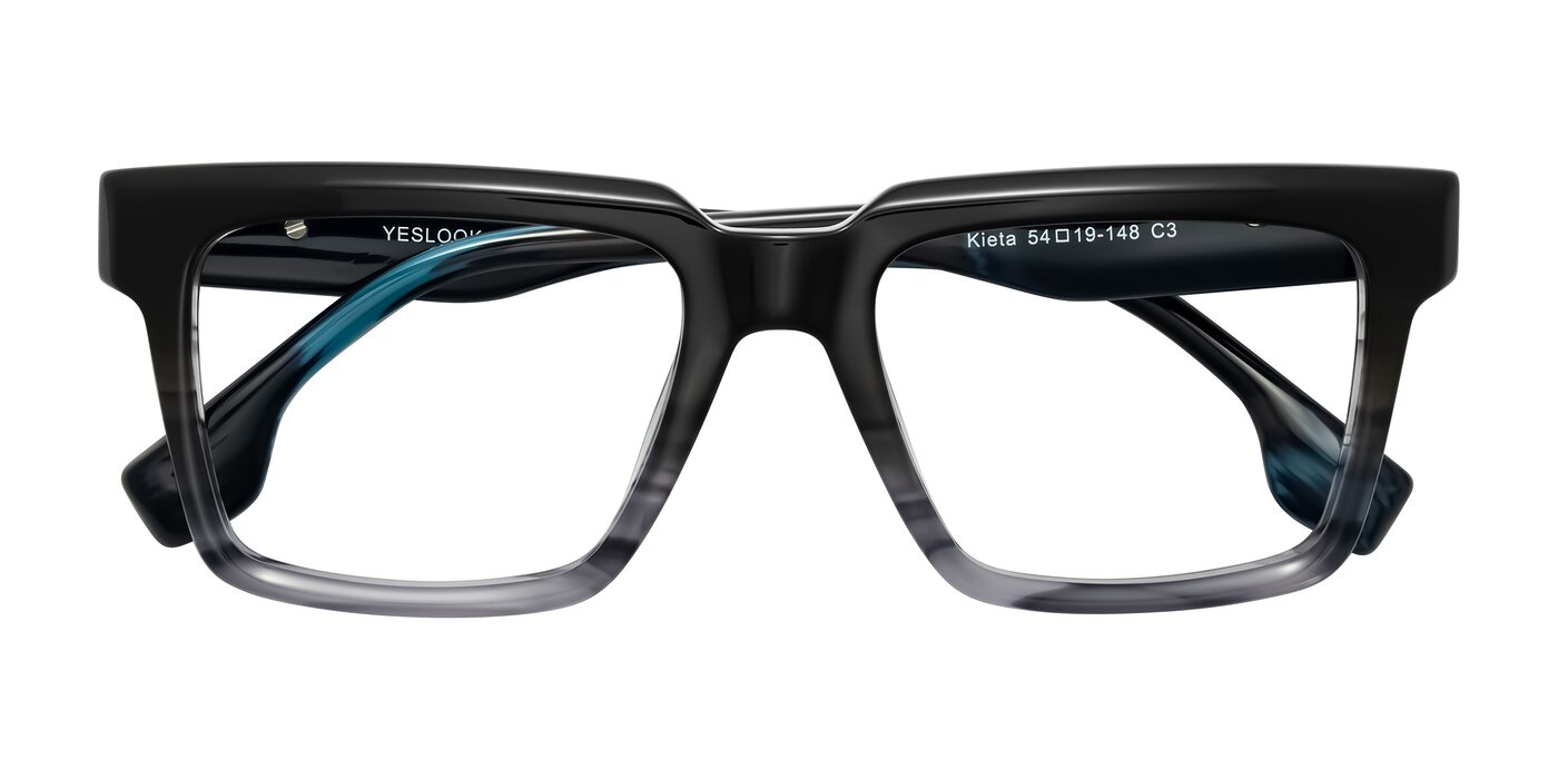 Kieta - Gradient Gray/Blue Striped Eyeglasses