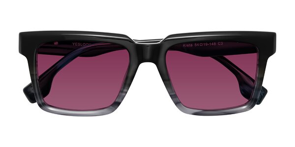 Front of Kieta in Gradient Gray/Blue Striped